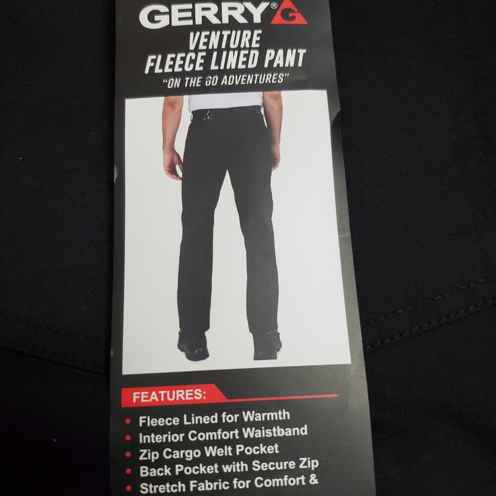 Gerry Venture fleece lined black pants size 40x32 Men's New With Tags - Picture 2 of 3